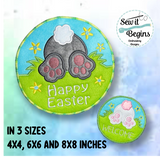 Easter Bunny Welcome Sign 4", 6" & 8" Circle Decoration - Digital Download