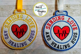 Sending Love and Healing Hugs Medal 4x4 hoop