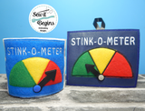 Stink 'O' Meter Toilet Roll Wrap and Bathroom Sign Set of 2